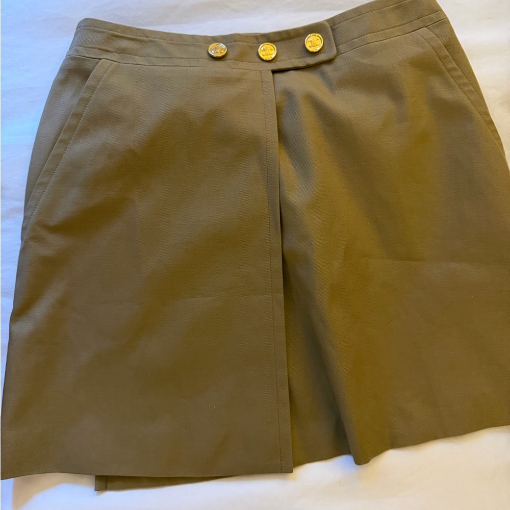 Celine Olive Skirt with Gold Details